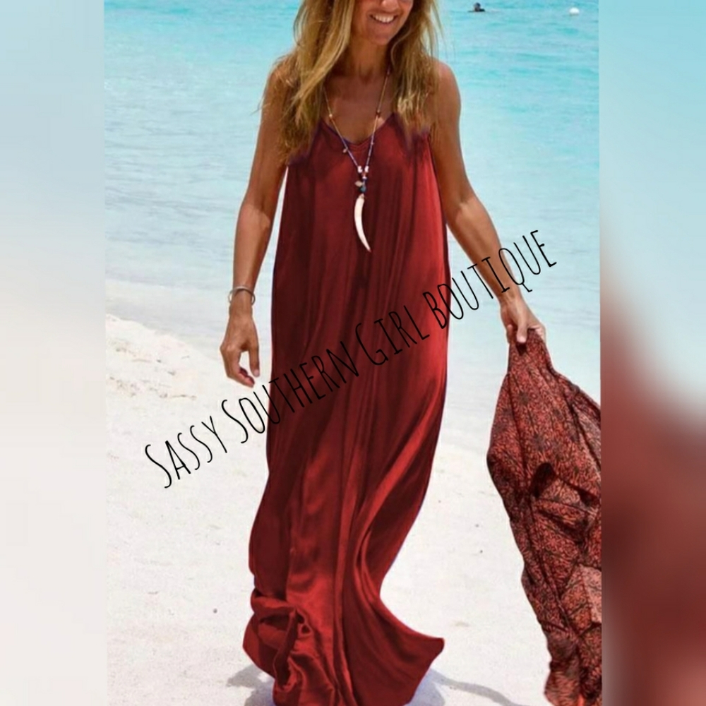⭐🆕Dark red cami maxi dress